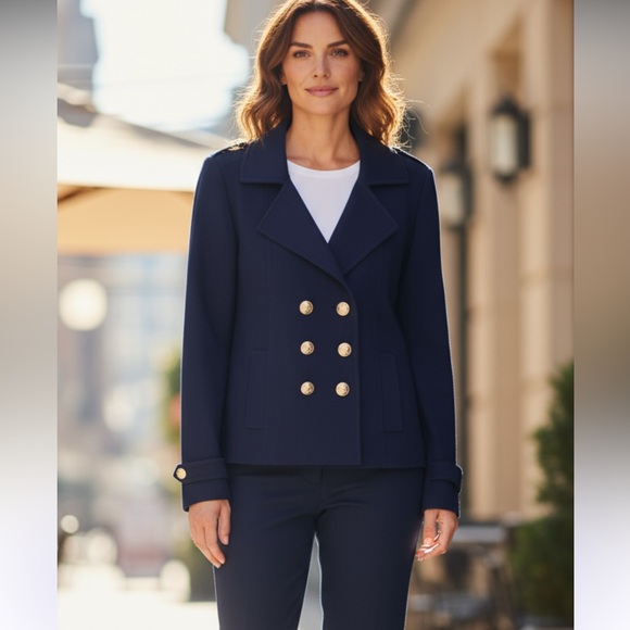 Tahari Arthur S Levine Jackets & Blazers - Tahari Arthur S. Levine Navy Double Breasted Blazer Women’s Size 6